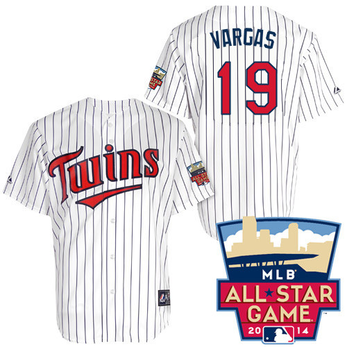 Kennys Vargas #19 Youth Baseball Jersey-Minnesota Twins Authentic 2014 ALL Star Home White Cool Base MLB Jersey